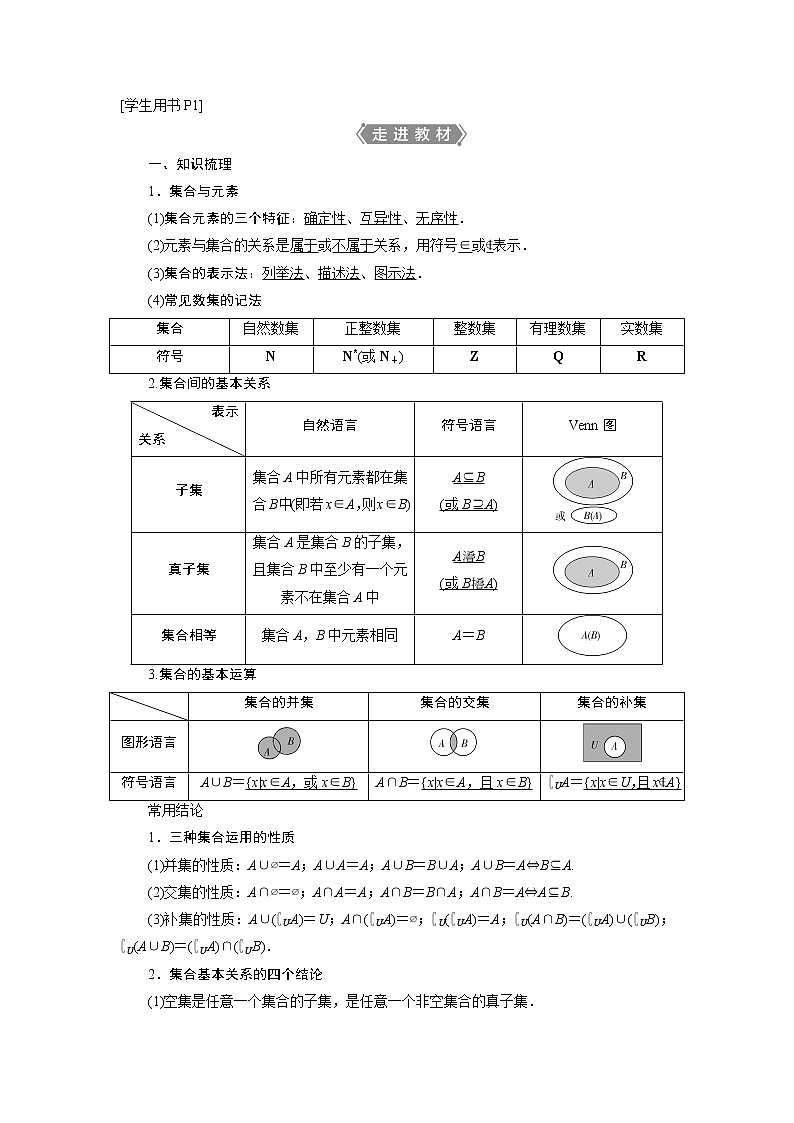高考数学（理）一轮复习课件+讲义  第1章 第1讲　集合及其运算02