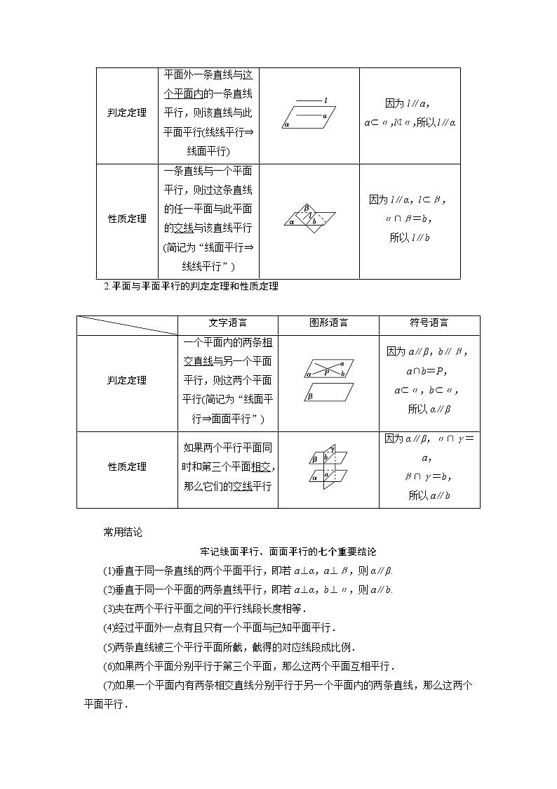 高考数学（理）一轮复习课件+讲义  第8章 第4讲　直线、平面平行的判定与性质02