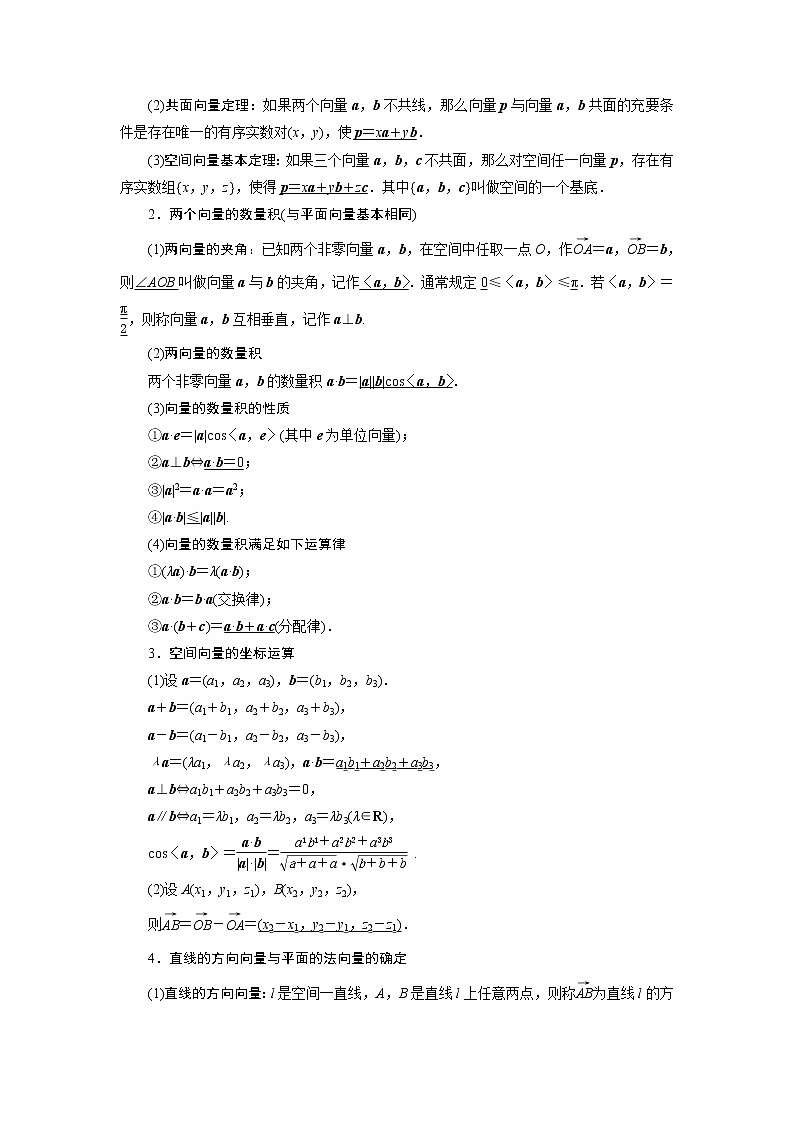 高考数学（理）一轮复习课件+讲义  第8章 第6讲　空间向量及其运算02