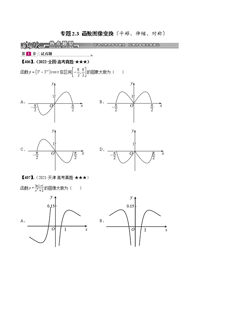 专题2.3 函数图像变换（平移、伸缩、对称）(原卷版)第1页