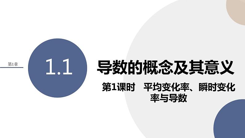 1.1 导数的概念及其意义（第1课时 平均变化率、瞬时变化率与导数）（课件PPT）01