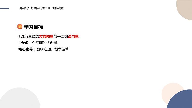 2.4.1 空间直线的方向向量与平面的法向量（课件PPT）02