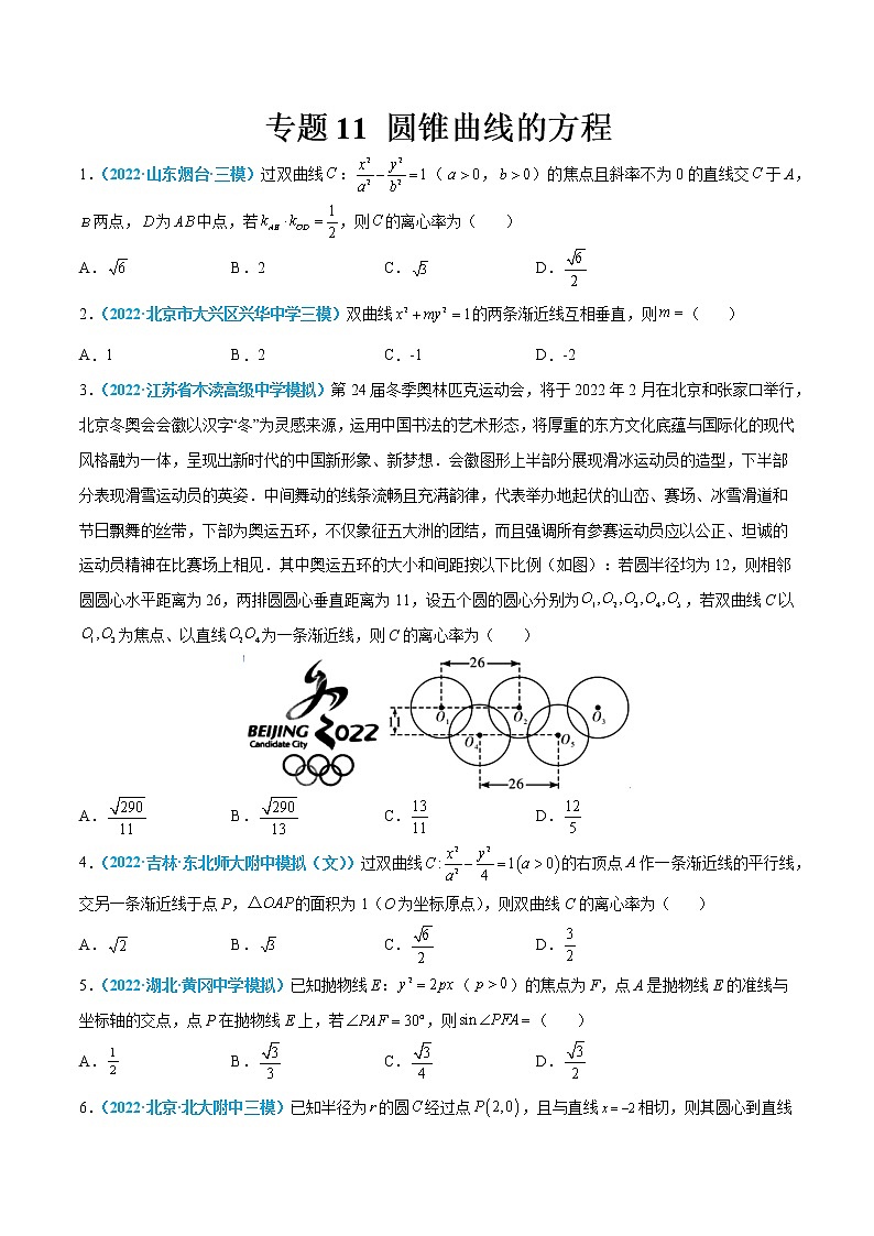 专题11 圆锥曲线的方程-高考数学一轮复习小题多维练（新高考专用）（原卷版）第1页