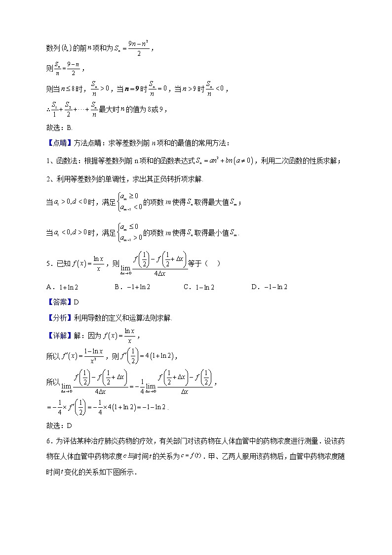 2021-2022学年安徽省滁州市定远县民族中学高二下学期5月月考数学（文）试题（解析版）03