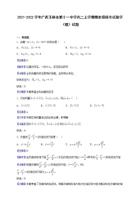 2021-2022学年广西玉林市第十一中学高二上学期期末模拟考试数学（理）试题（解析版）