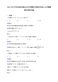2022-2023学年北京市中国人民大学附属中学朝阳学校高二上学期期末练习数学试题（解析版）