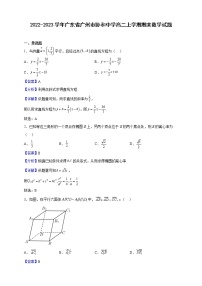 2022-2023学年广东省广州市协和中学高二上学期期末数学试题（解析版）