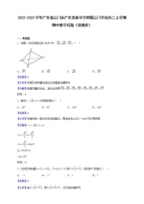 2022-2023学年广东省江门市广东实验中学附属江门学校高二上学期期中数学试题（港澳班）（解析版）