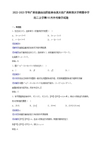 2022-2023学年广西壮族自治区桂林市灵川县广西师范大学附属中学高二上学期10月月考数学试题（解析版）