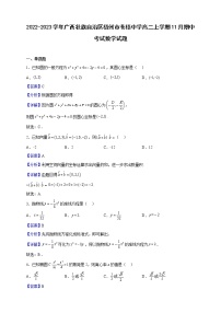2022-2023学年广西壮族自治区梧州市苍梧中学高二上学期11月期中考试数学试题（解析版）