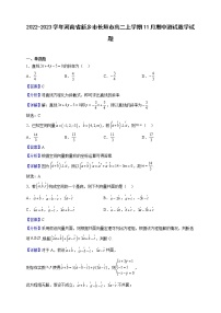 2022-2023学年河南省新乡市长垣市高二上学期11月期中测试数学试题（解析版）