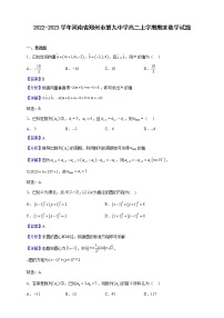 2022-2023学年河南省郑州市第九中学高二上学期期末数学试题（解析版）