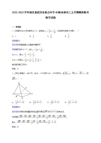 2022-2023学年湖北省武汉市重点中学4G联合体高二上学期期末联考数学试题（解析版）