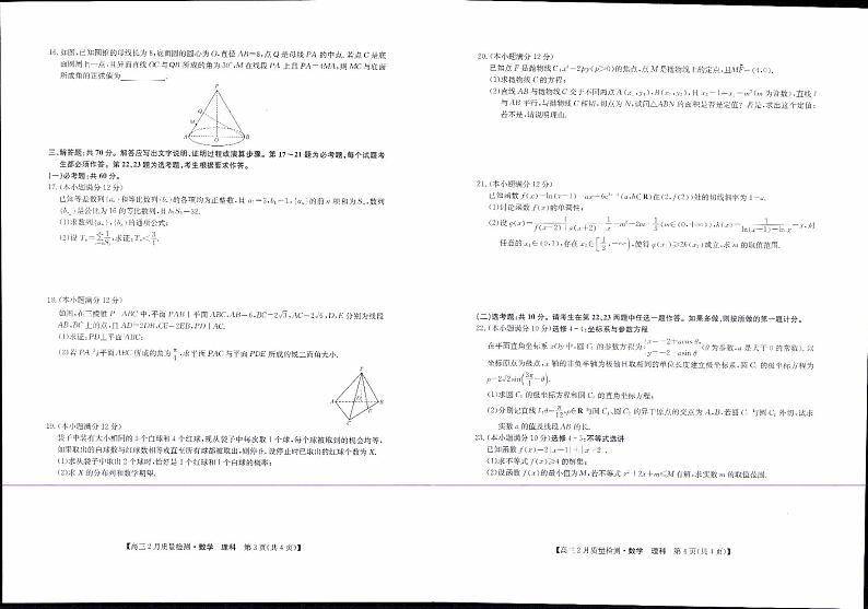 2019届河南省九师联盟高三2月质量检测数学（理）试卷（PDF版）第2页