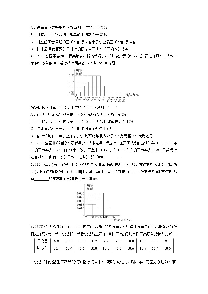 2023版考前三个月冲刺专题练　第23练　统计与成对数据的统计分析【无答案版】02