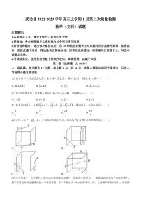 2022-2023学年陕西省咸阳市武功县高三上学期1月（月考）第二次质量检测文科数学试题PDF版含答案