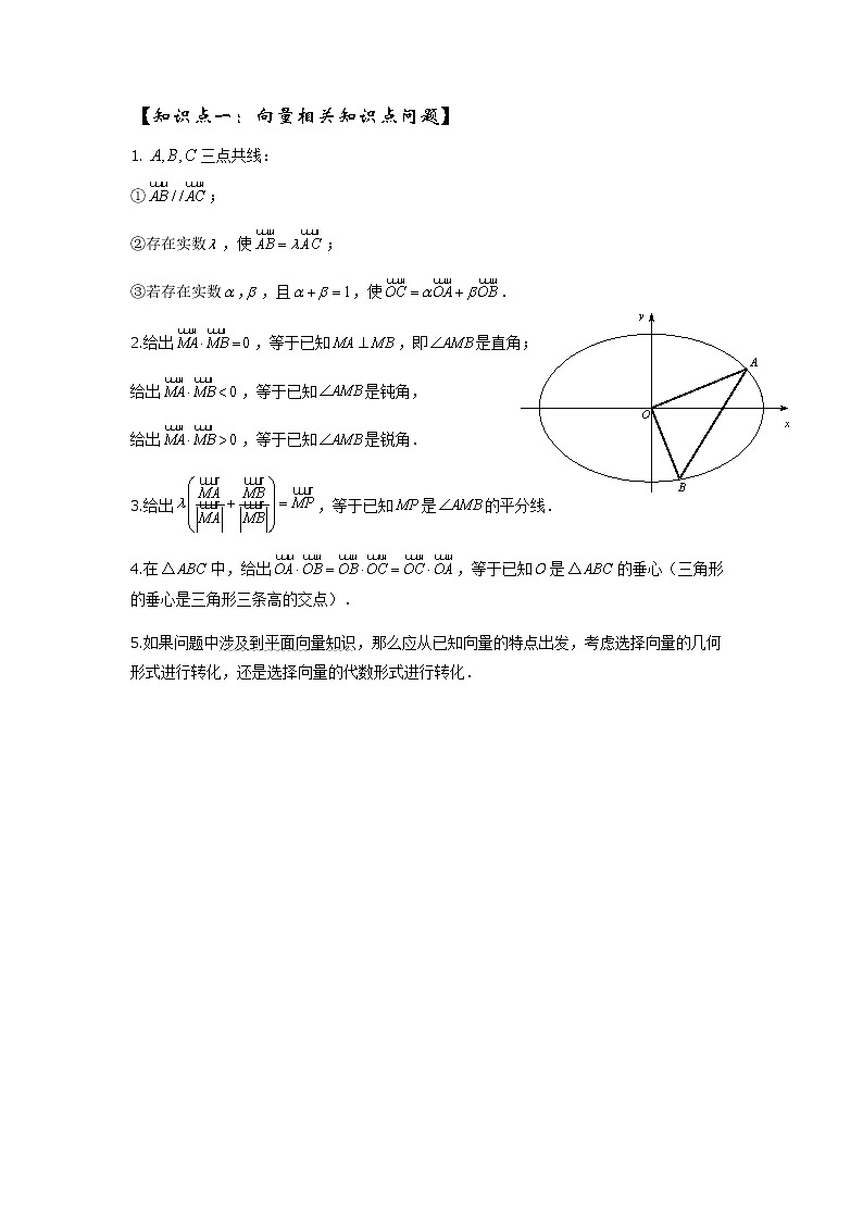 2023高三讲义--圆锥曲线解析几何（平面向量问题）专题 - 二轮复习 -第3页