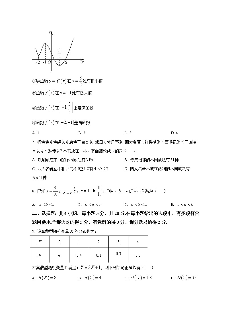 2022菏泽高二下学期期末考试数学试题含解析02