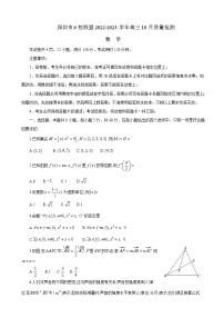 2022-2023学年广东省深圳市六校联盟高三上学期10月期中联考数学含答案