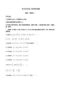 2022-2023学年河南省驻马店市部分重点中学高三上学期阶段性检测（月考）数学理word版含答案