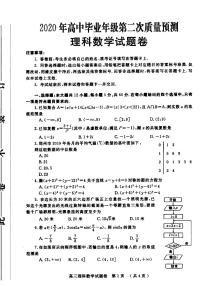 2020届河南省郑州市高三高中毕业年级第二次质量预测数学（理）试题 PDF版