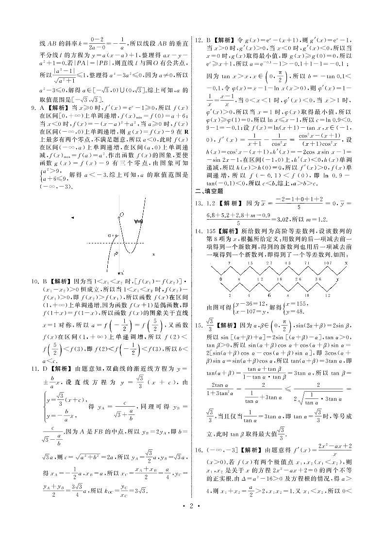 2022-2023学年甘肃省张掖市重点校高三下学期3月月考试题数学（文）PDF版含答案02