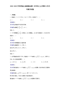 2022-2023学年黑龙江省鹤岗市第一中学高二上学期10月月考数学试题含解析