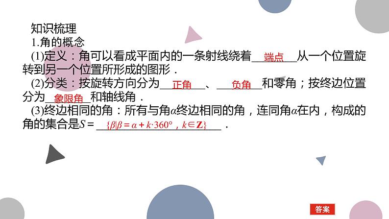 高考复习4.1　任意角和弧度制及三角函数的概念课件PPT03