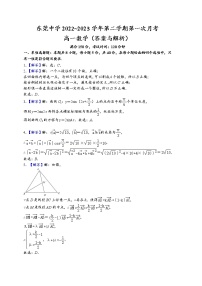 广东省东莞市东莞中学2022-2023学年高一下学期3月检测数学试题及答案