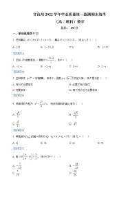 2022甘孜州高二下学期学业质量统一监测期末统考数学（理）试题含答案