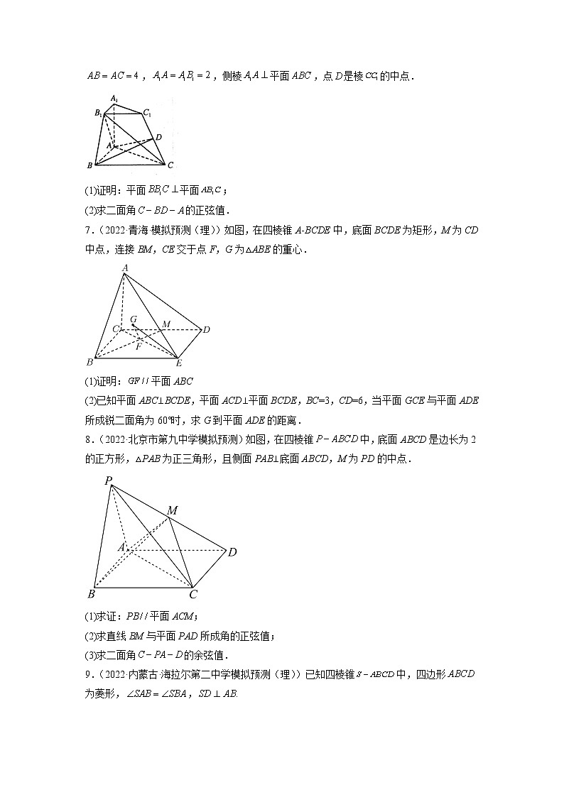 2023年高考数学大题专练（新高考专用） 专题09 空间向量与立体几何  Word版无答案第3页