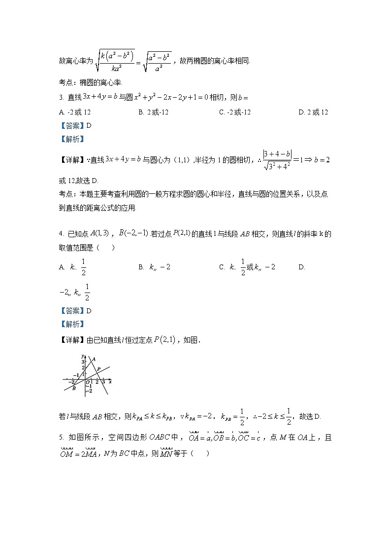 山西省大同市2022-2023学年高二上学期11月期中数学试题Word版含解析第2页