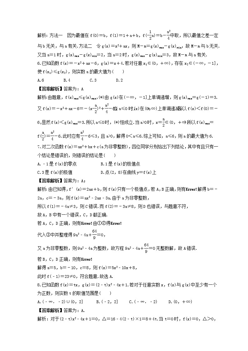 新高考数学一轮复习《二次函数与幂函数》课时练习(教师版)第2页