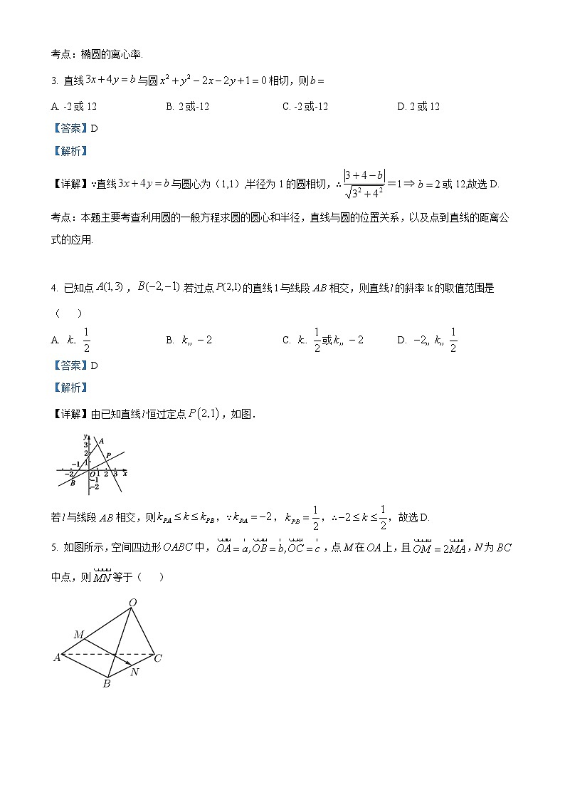 山西省大同市2022-2023学年高二上学期期中数学试题含解析第2页