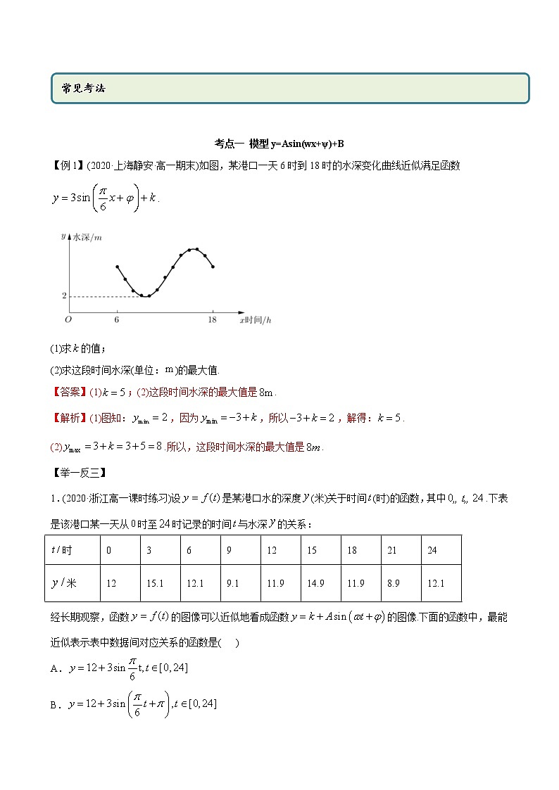 高中数学新教材同步讲义（必修第一册）  5.7 三角函数的应用（精讲）02