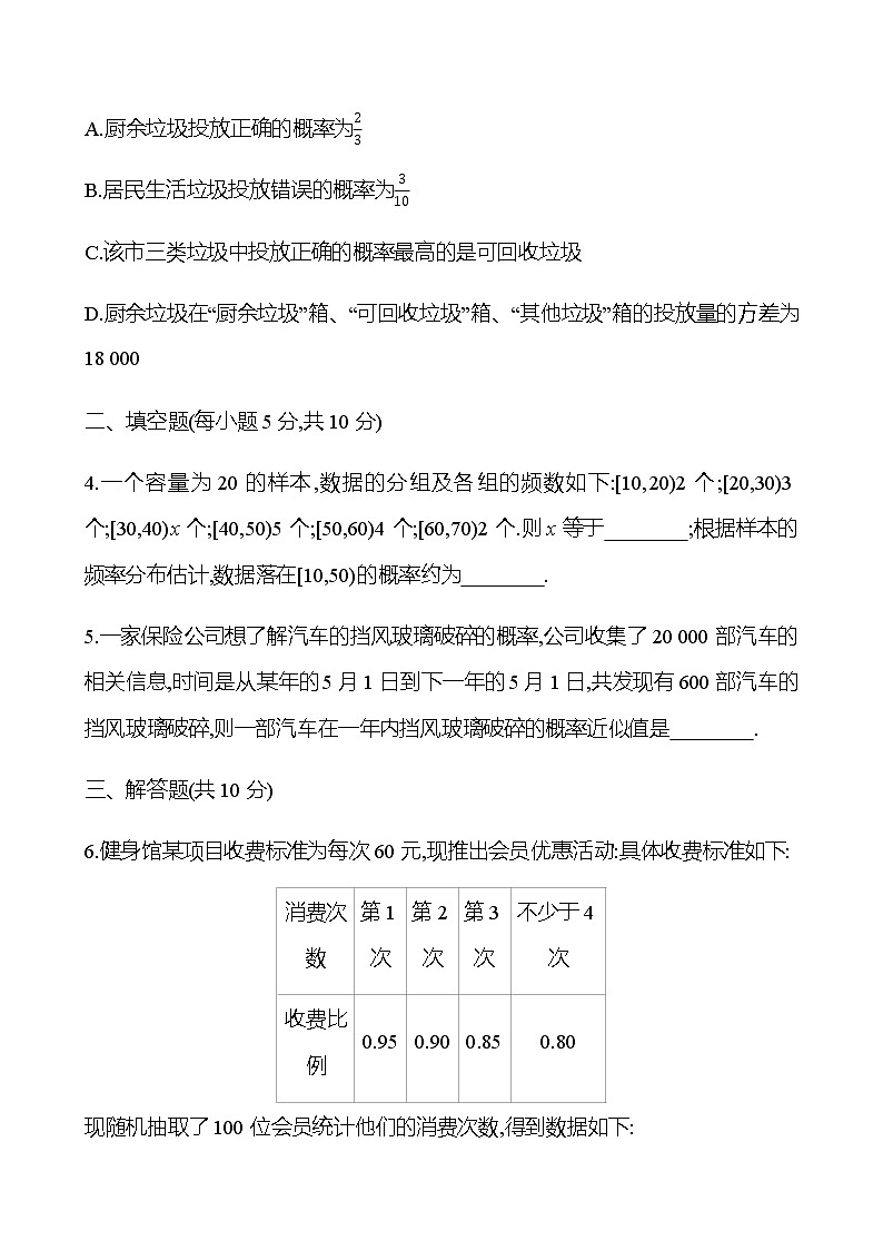 5.3.4 频率与概率 同步练习-2022-2023学年高一上学期数学人教B版（2019）必修第二册03