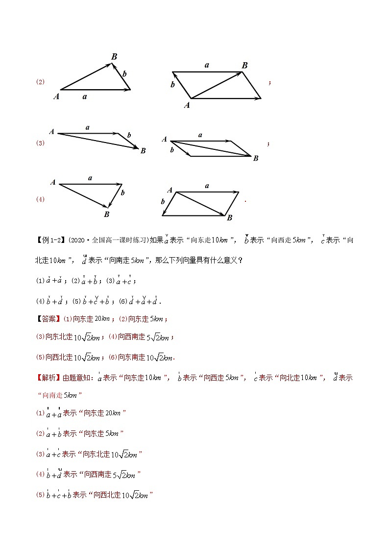 高中数学新教材同步讲义（必修第二册）  6.2.1 平面向量的线性运算（精讲） （教师版含解析）第3页