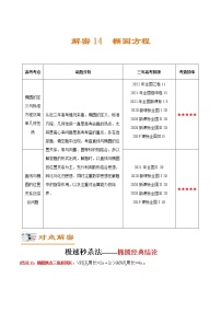 解密14 椭圆及其方程（讲义）-高考数学二轮复习讲义+分层训练（新高考专用）