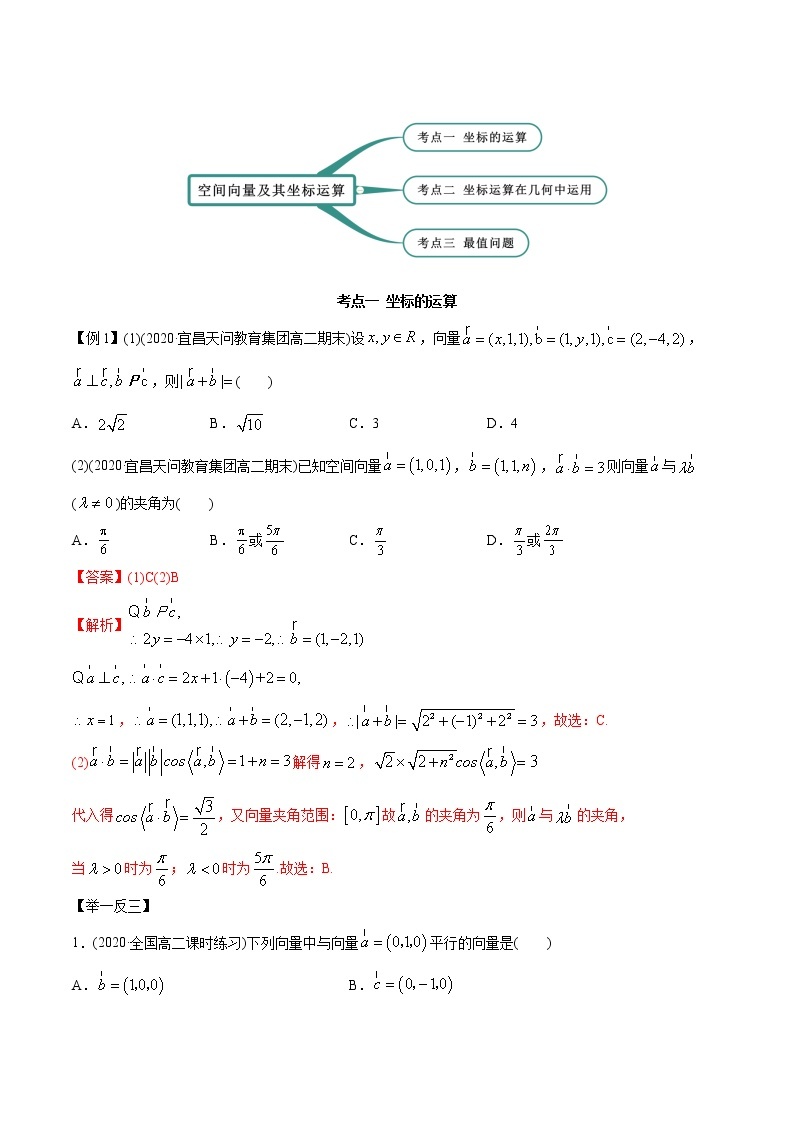 高中数学新同步讲义（选择性必修第一册）  1.3 空间向量及其坐标的运算（精讲）02