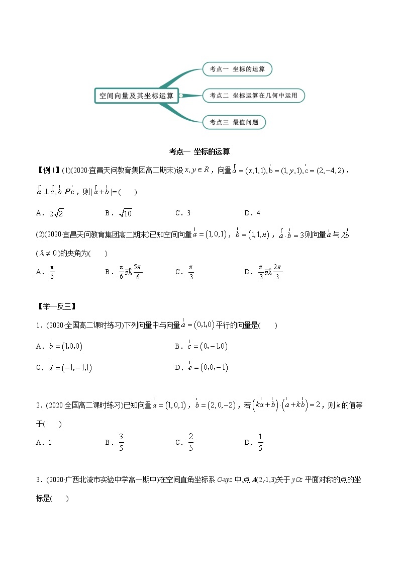 高中数学新同步讲义（选择性必修第一册）  1.3 空间向量及其坐标的运算（精讲）02