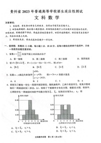 贵州省2023年普通高等学校招生高三适应性测试文科数学试题及答案