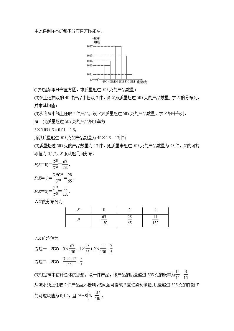 高中数学新教材选择性必修第三册课件+讲义  第7章 7.4.2 第2课时 超几何分布的综合问题03