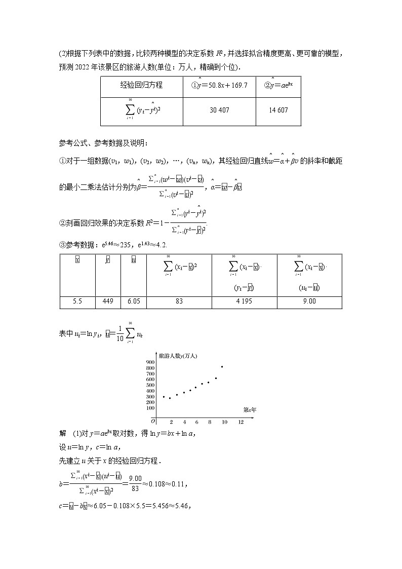高中数学新教材选择性必修第三册课件+讲义  第8章 8.2 第3课时 非线性经验回归方程02