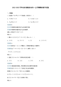 2022-2023学年山东省临沂市高一上学期期末数学试题含解析