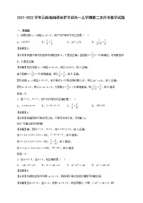 2021-2022学年云南省曲靖市罗平县高一年级上册学期第二次月考数学试题【含答案】