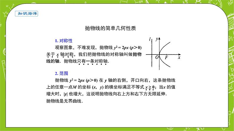 人教A版高中数学选择性必修一《3.3.2抛物线的简单几何性质》PPT课件03
