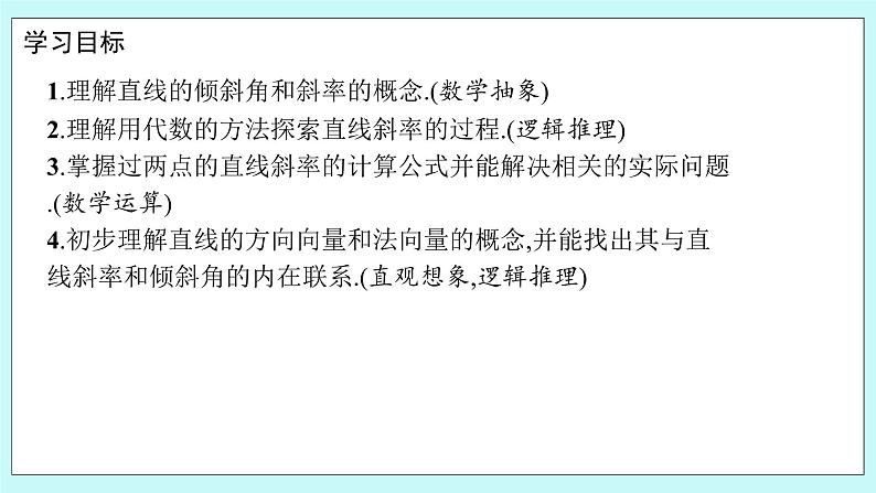 人教B版高中数学选择性必修第一册2.2.1《 直线的倾斜角与斜率》 课件02
