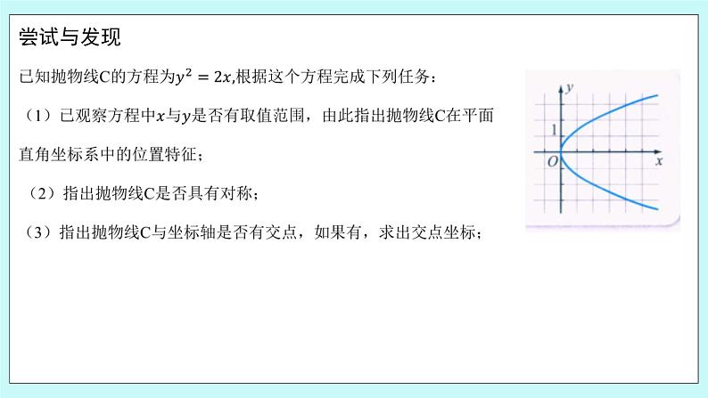 人教B版高中数学选择性必修第一册2.7.2 《抛物线的几何性质（1）》 课件第4页