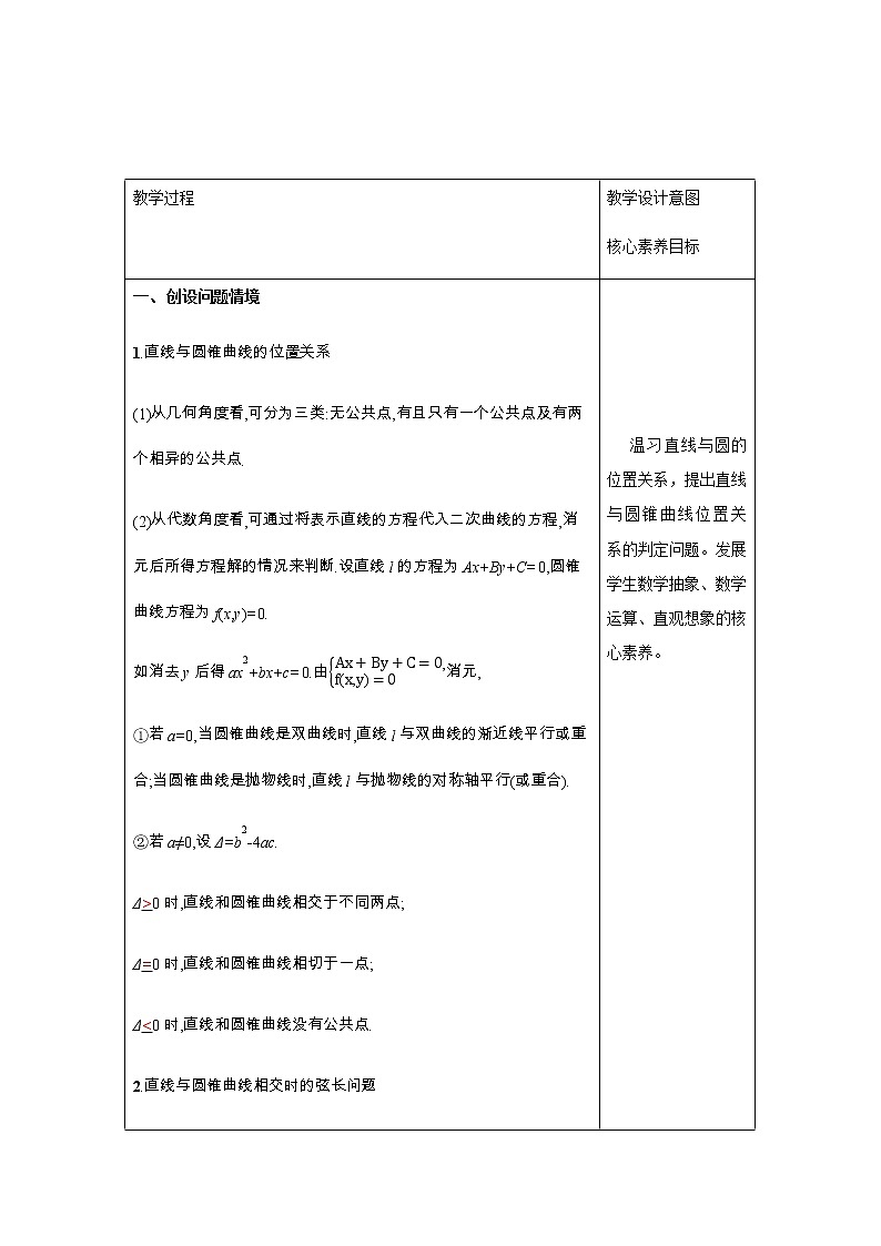 人教B版高中数学选择性必修第一册2.8 《直线与圆锥曲线的位置关系（2）》 课件+教案03