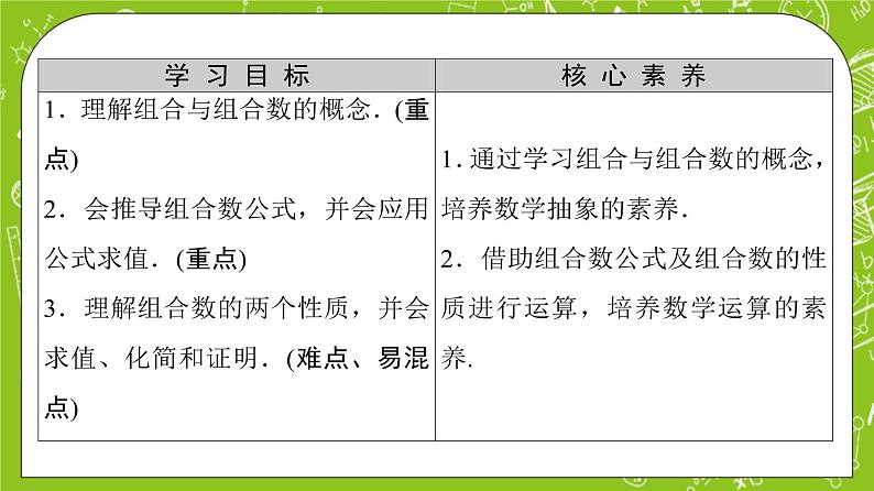 人教B版高中数学选择性必修第二册3.1.3《组合与组合数》（第1课时）（课件+教案）02
